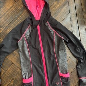 Justice Black and Pink Girls' Hooded Jacket